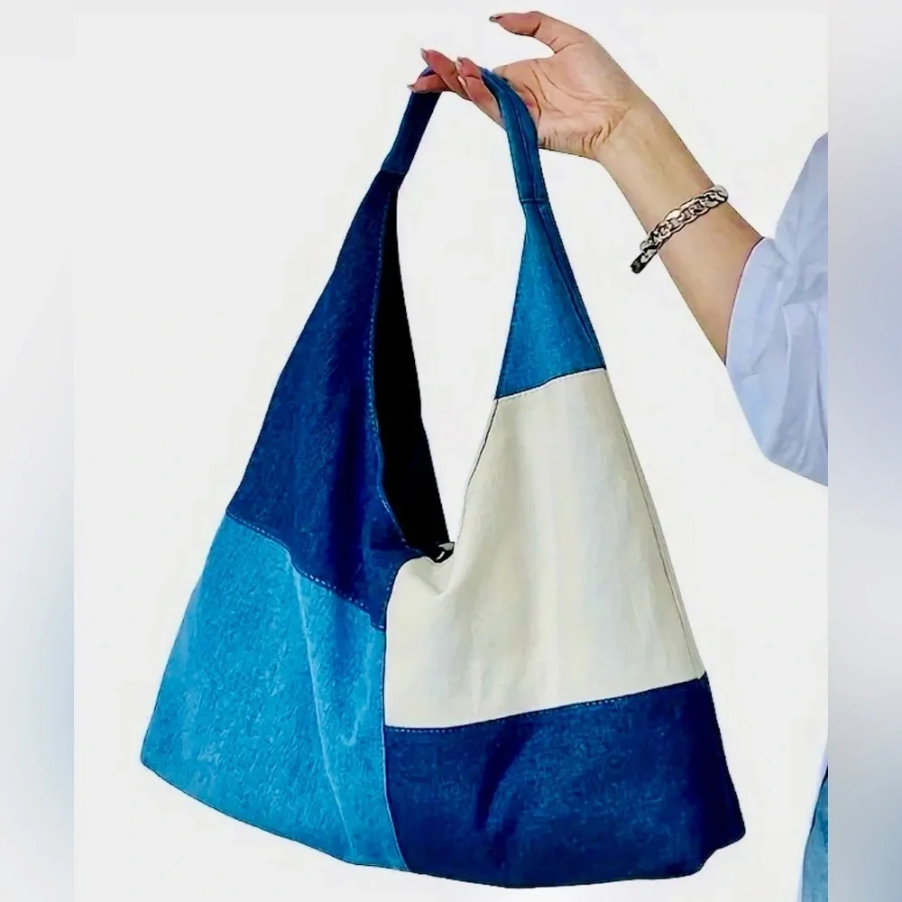 Stylish Blue and Cream HOBO Women's Bag